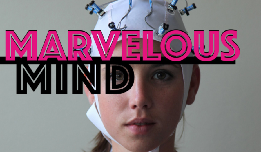 Poster met logo Marvelous Mind en foto van gezicht vrouw